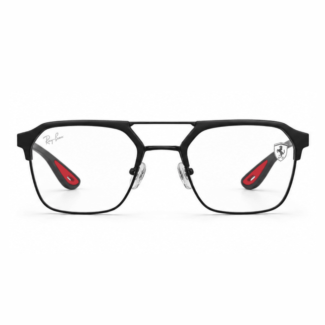 Rayban — Matte Black geometric Metal eyeglasses