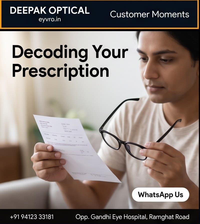 How to Read Your Eyeglass Prescription Slip: SPH, CYL, Axis & ADD Explained