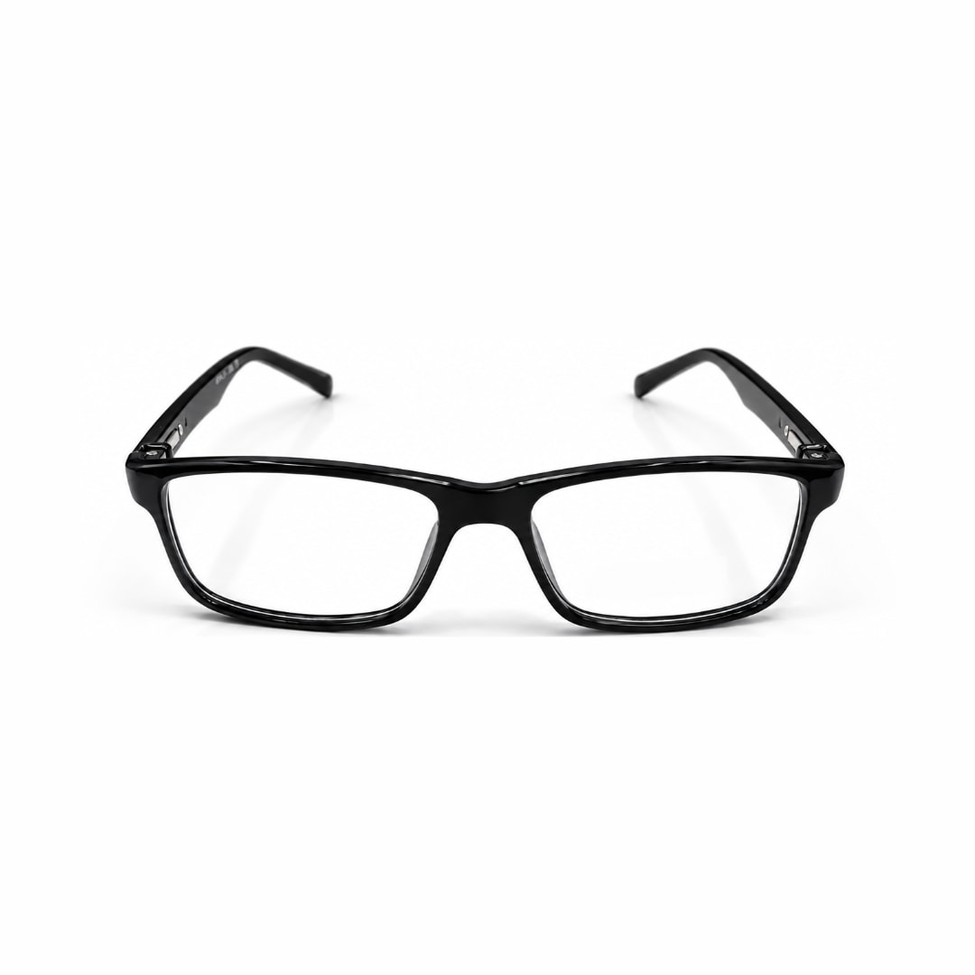 Apple+, Glossy Black rectangle Acetate eyeglasses