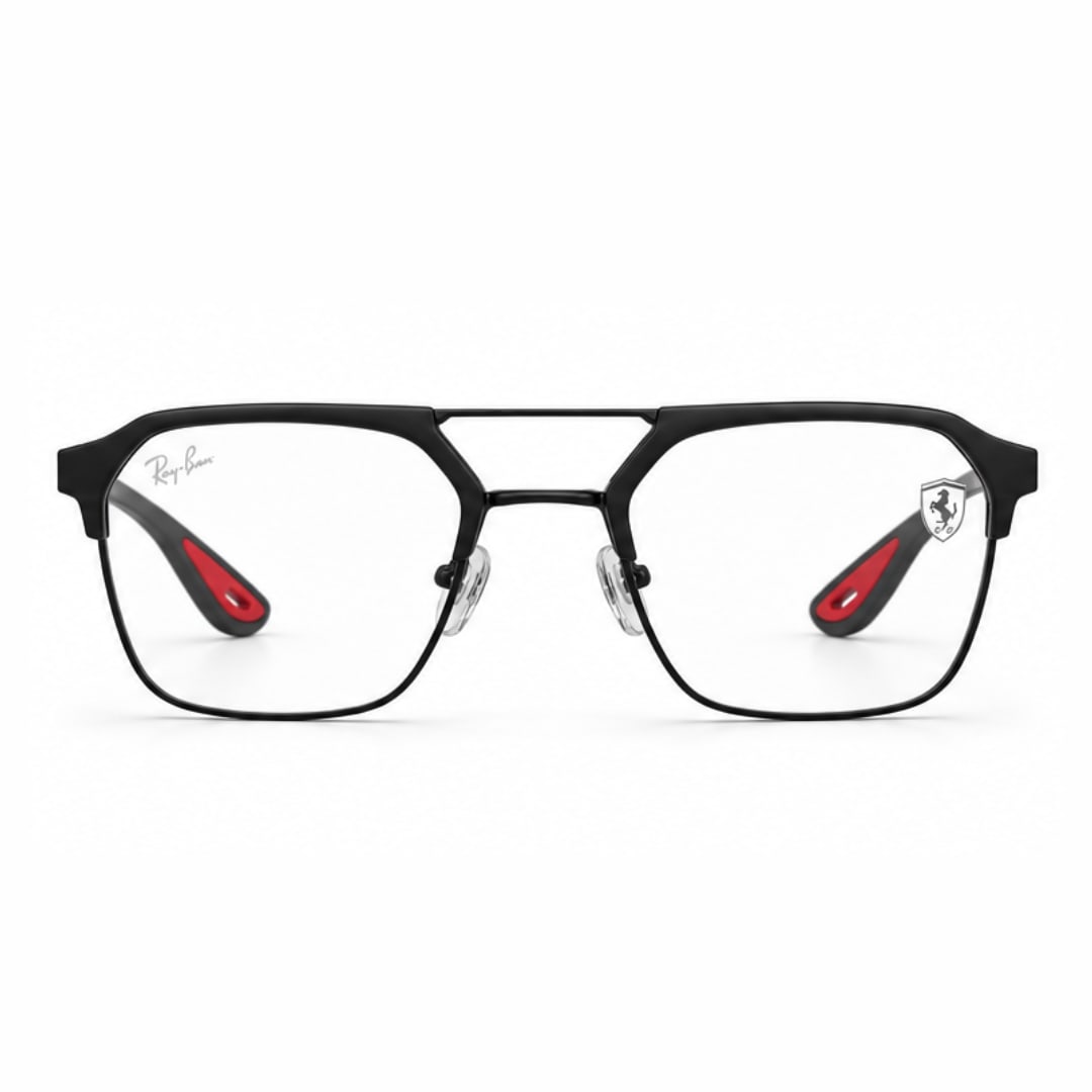 Rayban, Matte Black geometric Metal eyeglasses