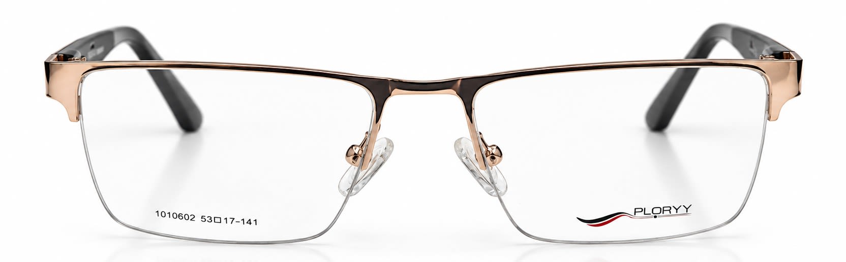 Plorry Supra, Gold & Black rectangle Metal eyeglasses
