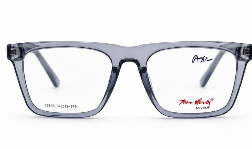Tom Hardy, Transparent Grey rectangle eyeglasses