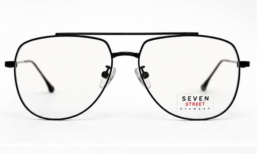 Seven Street, Black aviator Metal eyeglasses