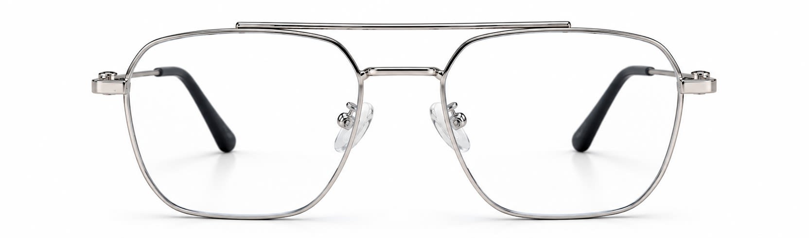 Ostrich, Silver geometric Metal eyeglasses